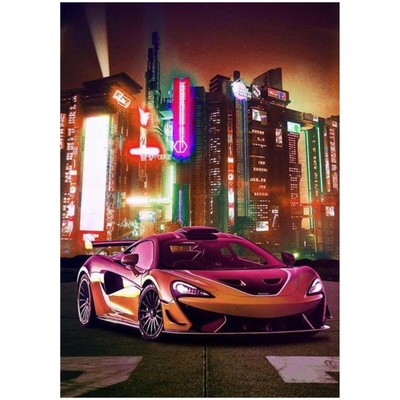 JDM Car Racing Retro Purple Art Gaming 70s 80s City Painting Artwork Poster Wall