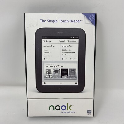 Barnes & Noble Nook Simple Touch 2GB Wi-Fi 6 eBook Reader BNRV300 ****AS IS****