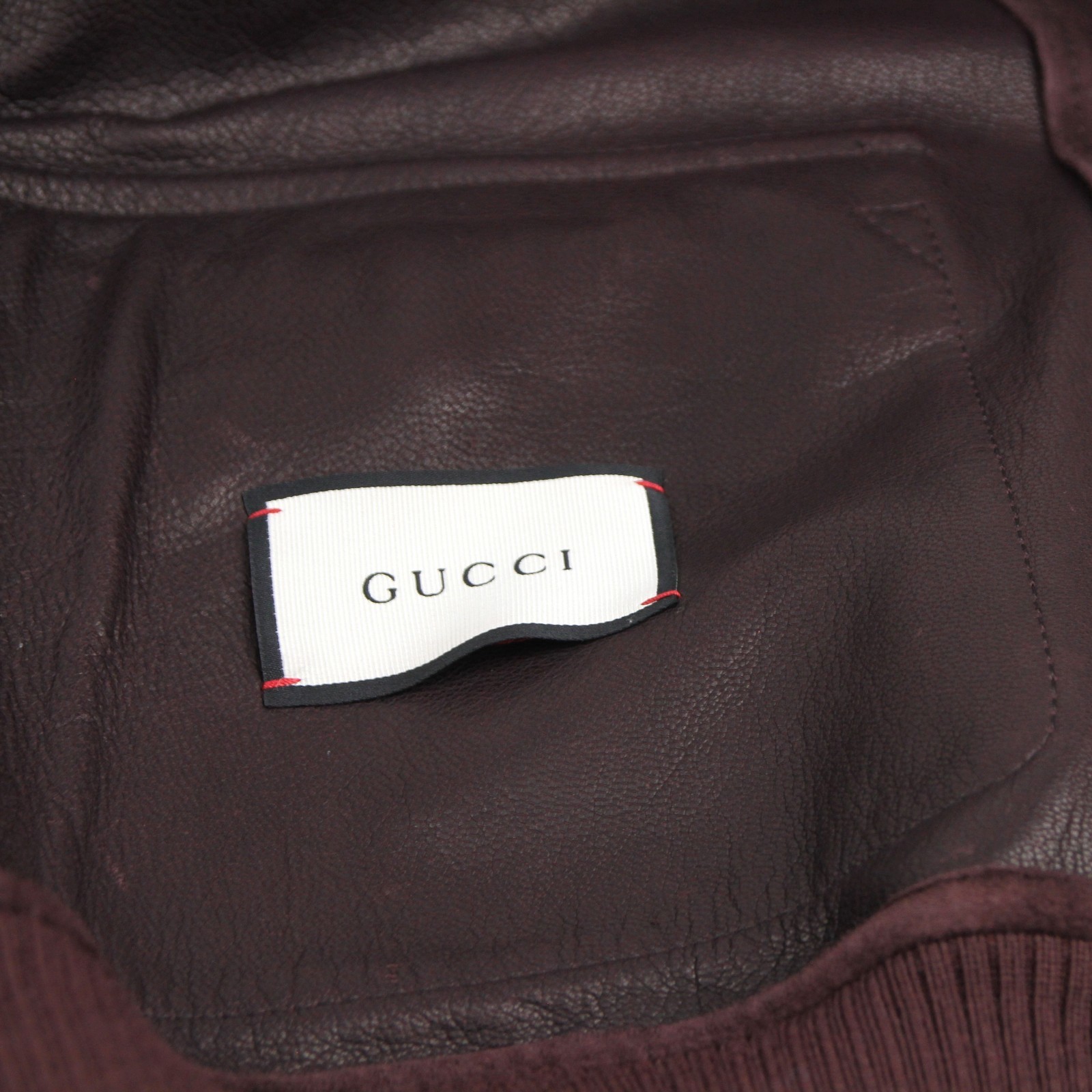 Pre-owned Gucci $3400  Men's Dark Plum Goat Suede Bomber Jacket W/knit Detail 408372 6019 In Purple