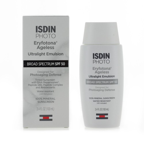 Isdin Eryfotona Ageless Ultralight Emulsion SPF50 100ml 3.4oz Tinted NEW FAST SH