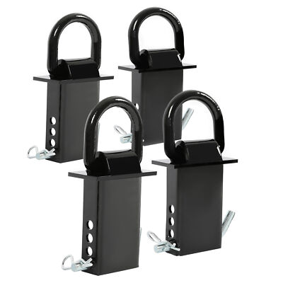 4X Standard 2''x4'' Heavy Duty Trailer Adjustable Stake Pocket D Ring Zinc Coated