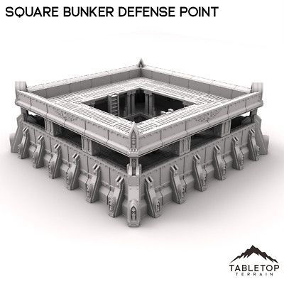 Square Bunker Defense Point - Grimdark Gothic Wargaming Tabletop