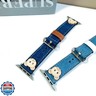Sidart Soft Designer Leather Band Compatible with Apple Watch Series Ultra 9 8 7 6 5 4 3 2 1 SE, 38mm 40mm 41mm Single Tour for Women, Cute Bear, Dark Blue