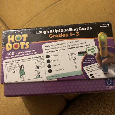 Hot Dots Spelling Cards Grades 1-3 100 Grade Words Fun Riddles Learning Tool  
