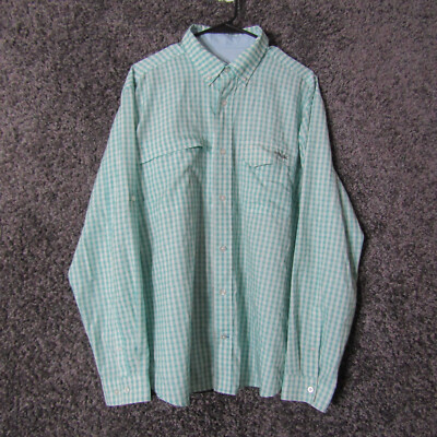 Huk Shirt Mens L Blue Next Level Performance Fabrics Stretch Fishing Casual