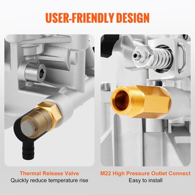 VEVOR Pressure Washer Pump Power Washer Pump 7/8" Shaft Vertical 3400 PSI 2.5GPM