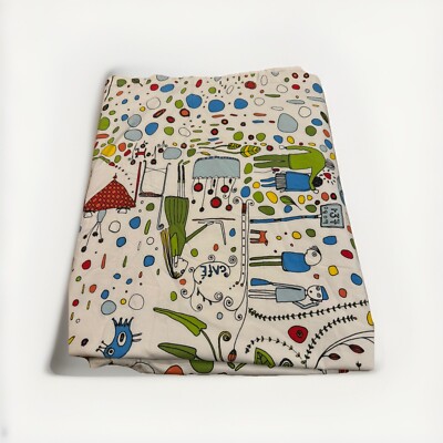 IKEA Eivor Leva Twin Duvet Cover Whimsical Colorful Design Crisp Cotton Buttons