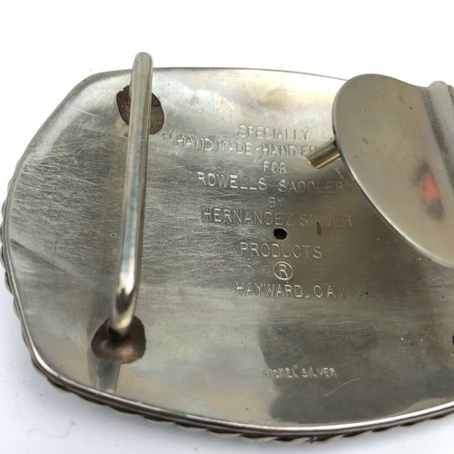 Vintage Longhorn “Jeff” Cowboy Belt Buckle by Hernandez Silver