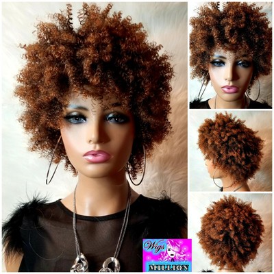 Debbie'' Short Hair Afro Kinky Curly Synthetic Wig (Heat Resistant)