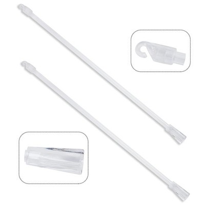 2 Pieces 17 Inch Vertical Blind Wand Replacement - Clear Plastic Tilt Rod with H