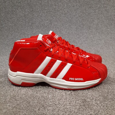 Adidas Pro Model 2G Mid Red White Mens Basketball Shoes Sneaker Size 9 Lace Up