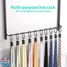 HapiRm Over Door Hat Rack - 3 Tier Wall Mounted Hat Organizer with 16 Hooks and 10 Movable Clips, Baseball Cap Organizer Storage Holds up to 26 Caps for Door, Bedroom, Closet USPTO Patent Pending