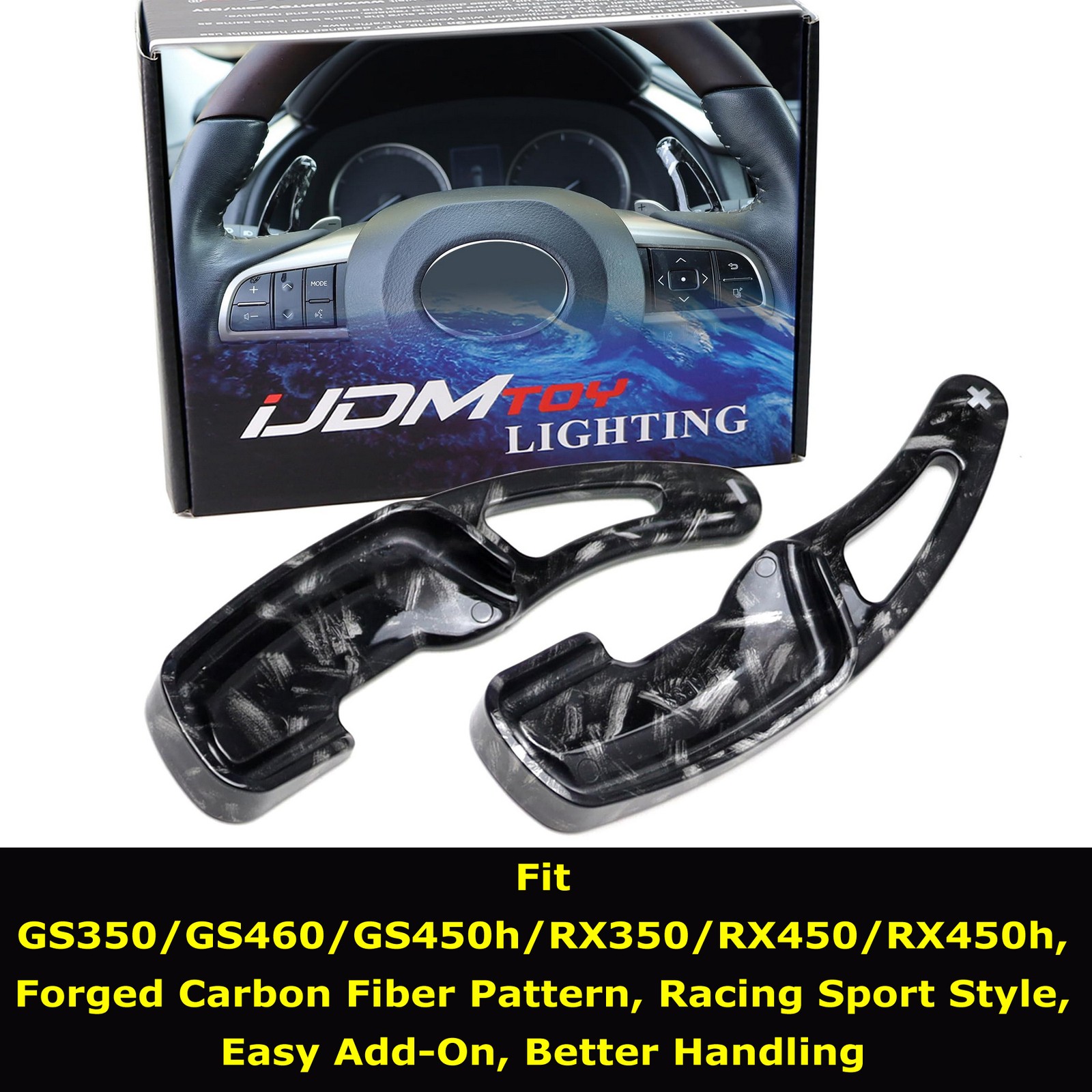 Large Paddle Shifter Extensions For Lexus 2013-20 GS/2016-22 RX by iJDMTOY