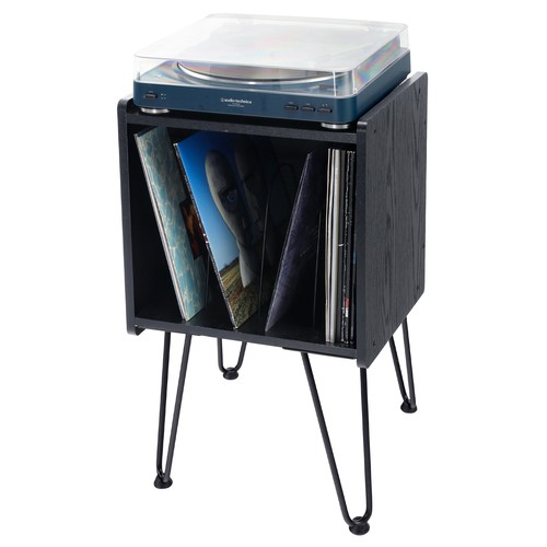TC-HOMENY Vinyl Record Player Stand Album Turntable Storage Cabinet Side Table