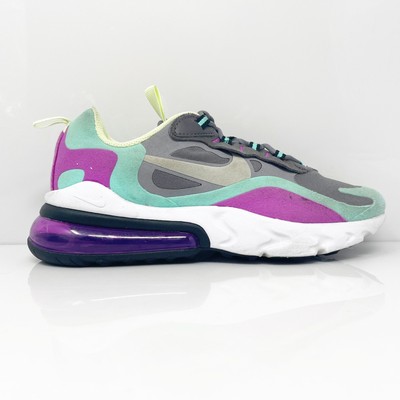 Nike Girls Air Max 270 React BQ0103-007 Серые повседневные кроссовки, размер 5,5 лет