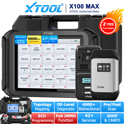 XTOOL X100MAX Auto Key Programmer IMMO Coding All Diagnostic Scan Bidirectional