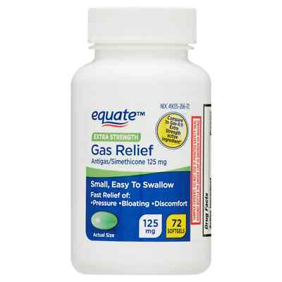 Gas X Comparison Equate Extra Strength Gas Relief Simethicone 125mg 72 Softgels