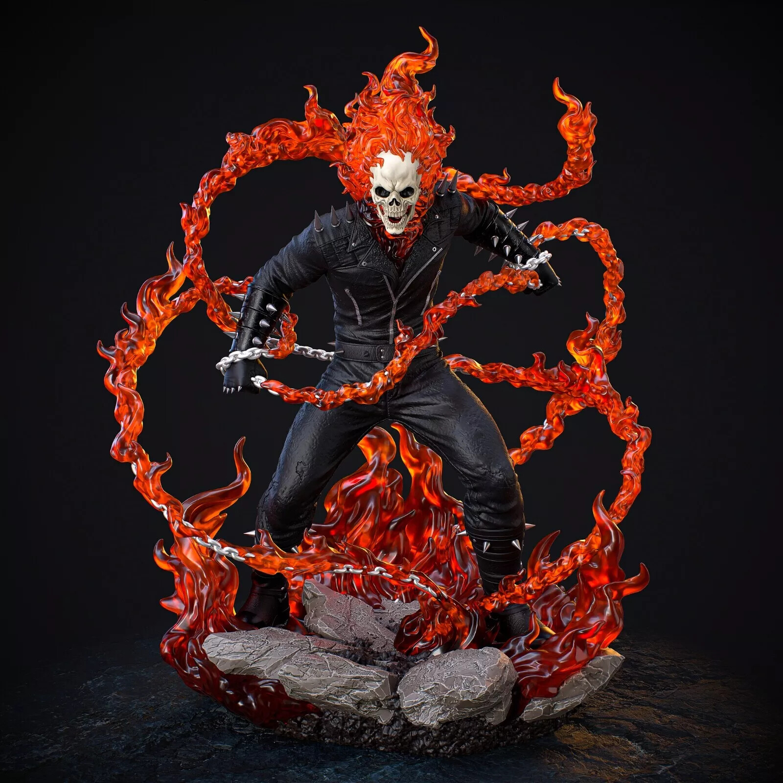 Ghost Rider Resin Sculpture Statue Model Kit Marvel