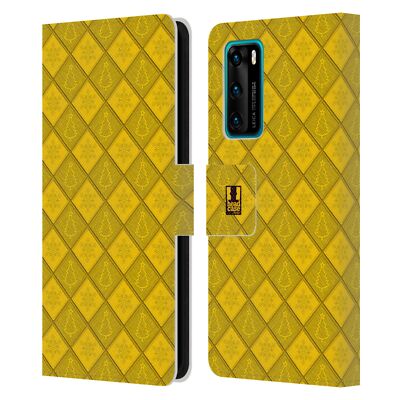 HEAD CASE DESIGNS SNOWFLAKY CHRISTMAS LEATHER BOOK CASE FOR HUAWEI PHONES 4