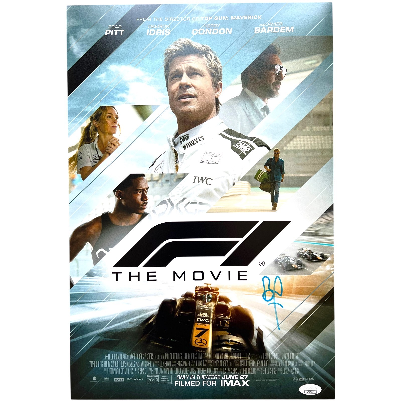 BRAD PITT SIGNED AUTOGRAPHED F1 12X18 MOVIE POSTER PHOTO