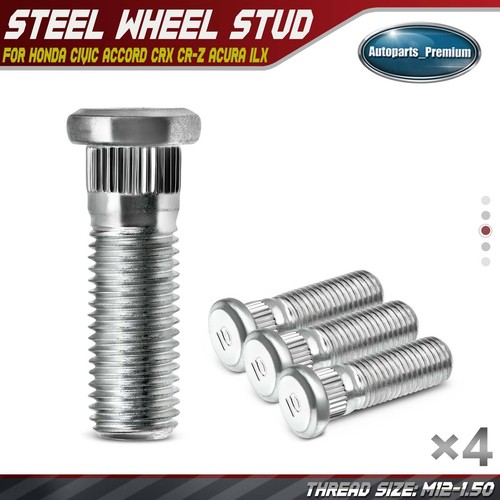 4x M12-1.50 Wheel Lug Stud for Honda Civic 1980-2020 Accord
