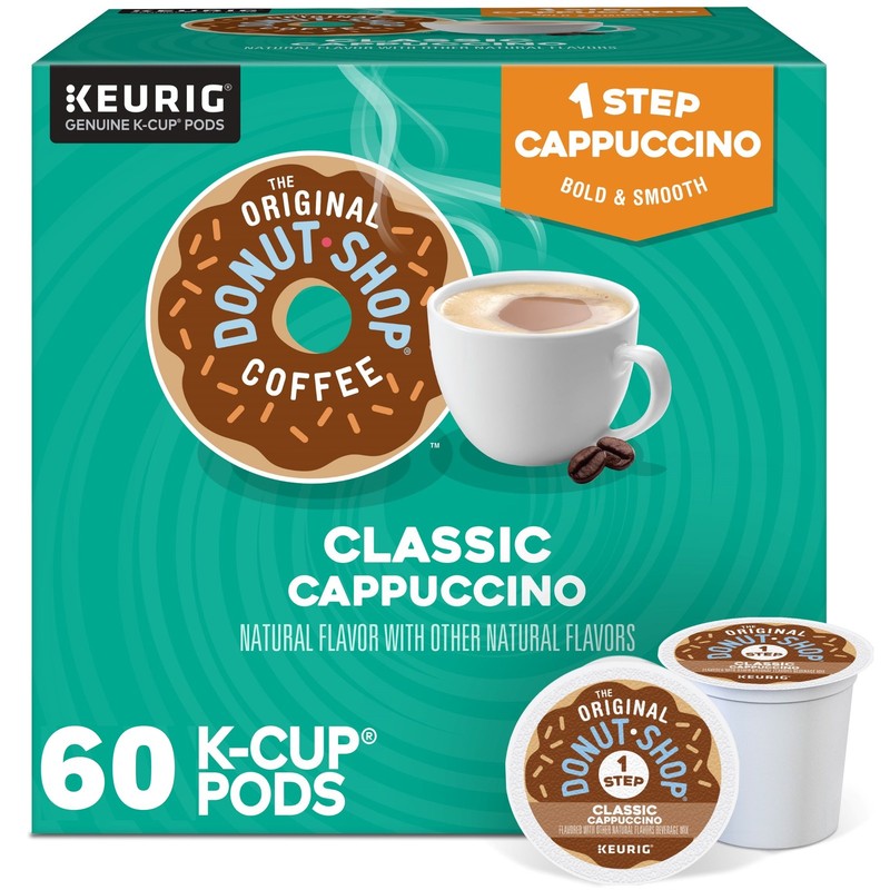 The Original Donut Shop One-Step Classic Cappuccino, Coffee K-Cups, 60