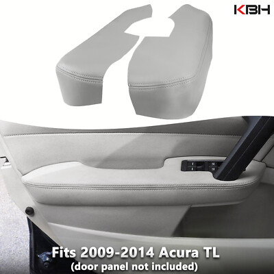 Fits 2009-2014 Acura TL Leather Front Door Panel Armrest Cover Trim Taupe Gray