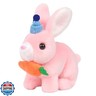 Easfan Hopping Bunny Plush Jumping Spotted Pink Rabbit with Hat Ears Nose Moving Educational Plush Toy Interactive Toy Electric for Toddlers Kids,7