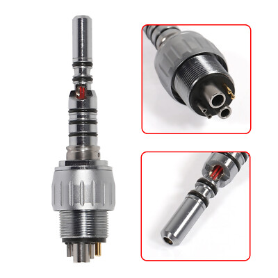 US Dental Fiber Optic LED Handpiece High Speed / LED Quick Coupler 6 Hole Swivel