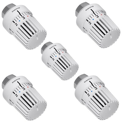 5 Piece Oventrop Thermostatic Head M 30 X 1,5 1011465 Uni LH with Zero White