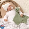 LAWKUL Baby Blanket Bear Lovey Soft Cuddly Security Blanket for Newborns Infants Boy Girl Knit Snuggle Comfort Green 16x16in