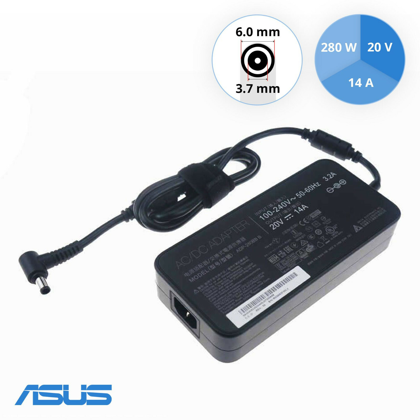 Original Asus ADP-280BB B 20V 14A 280W AC Power Adapter Original Asus ADP-280BB B 20V 14A 280W AC Power Adapter