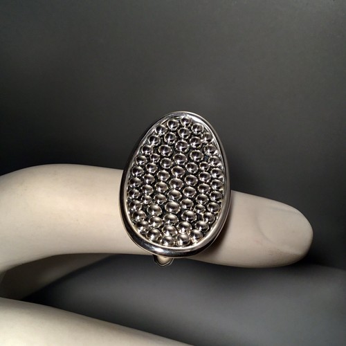 Pre-owned Lagos Sterling Silver Bold Caviar Beaded Statement Ring - Size 7