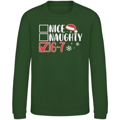 Naughty Nice 6-7 Christmas Sweatshirt for Kids Funny Meme Design Xmas Gift fo...