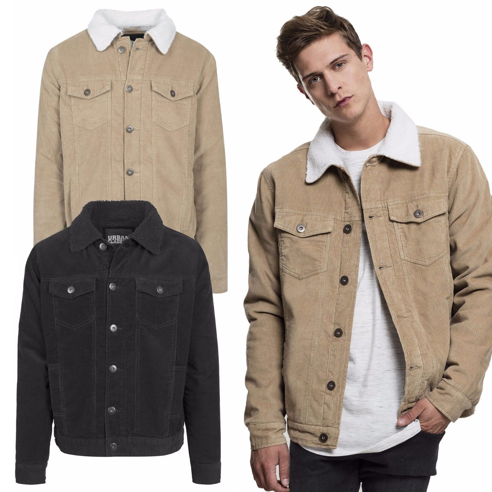 cord jacket with fleece collar