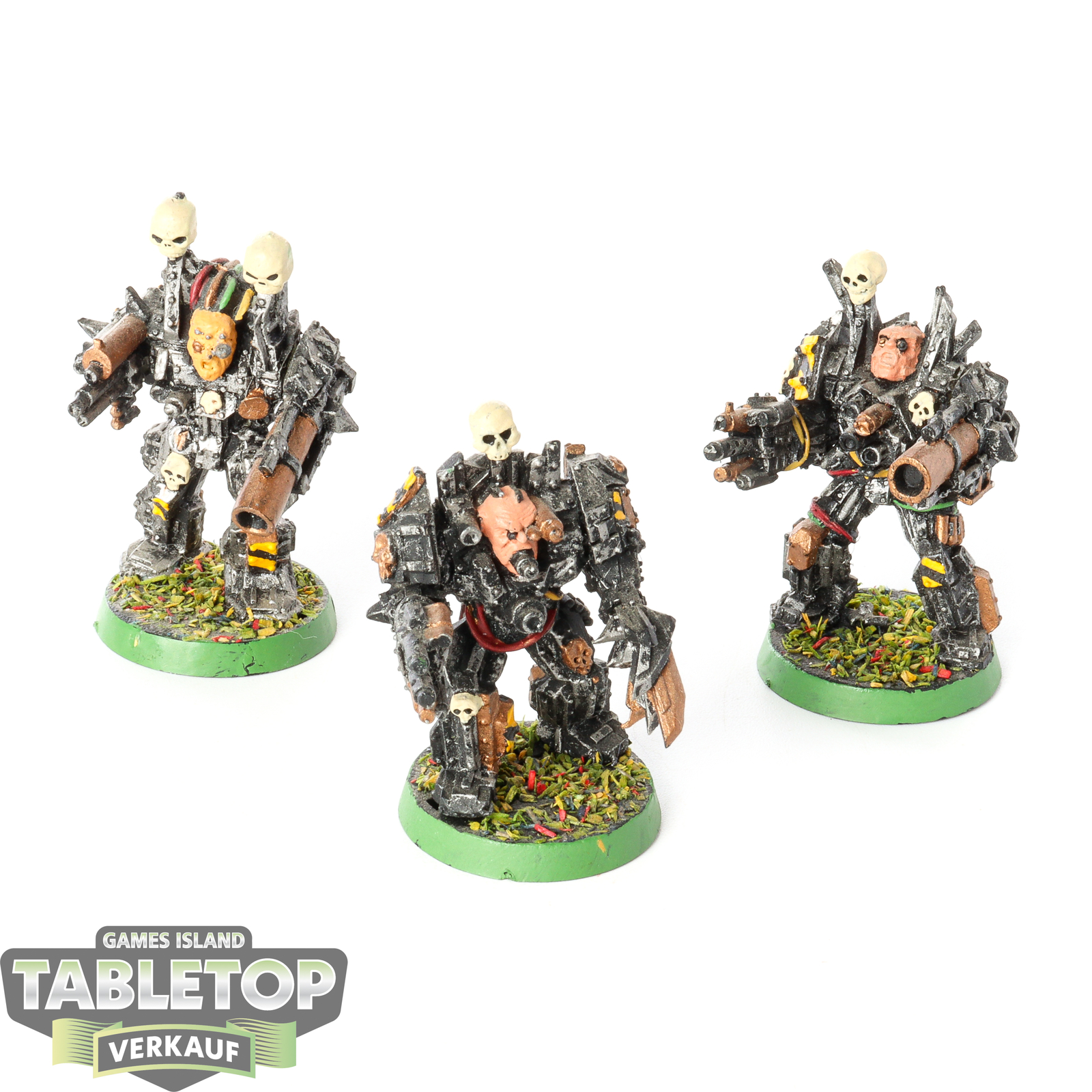 Chaos Space Marines - 3 Kyborgs klassisch - bemalt