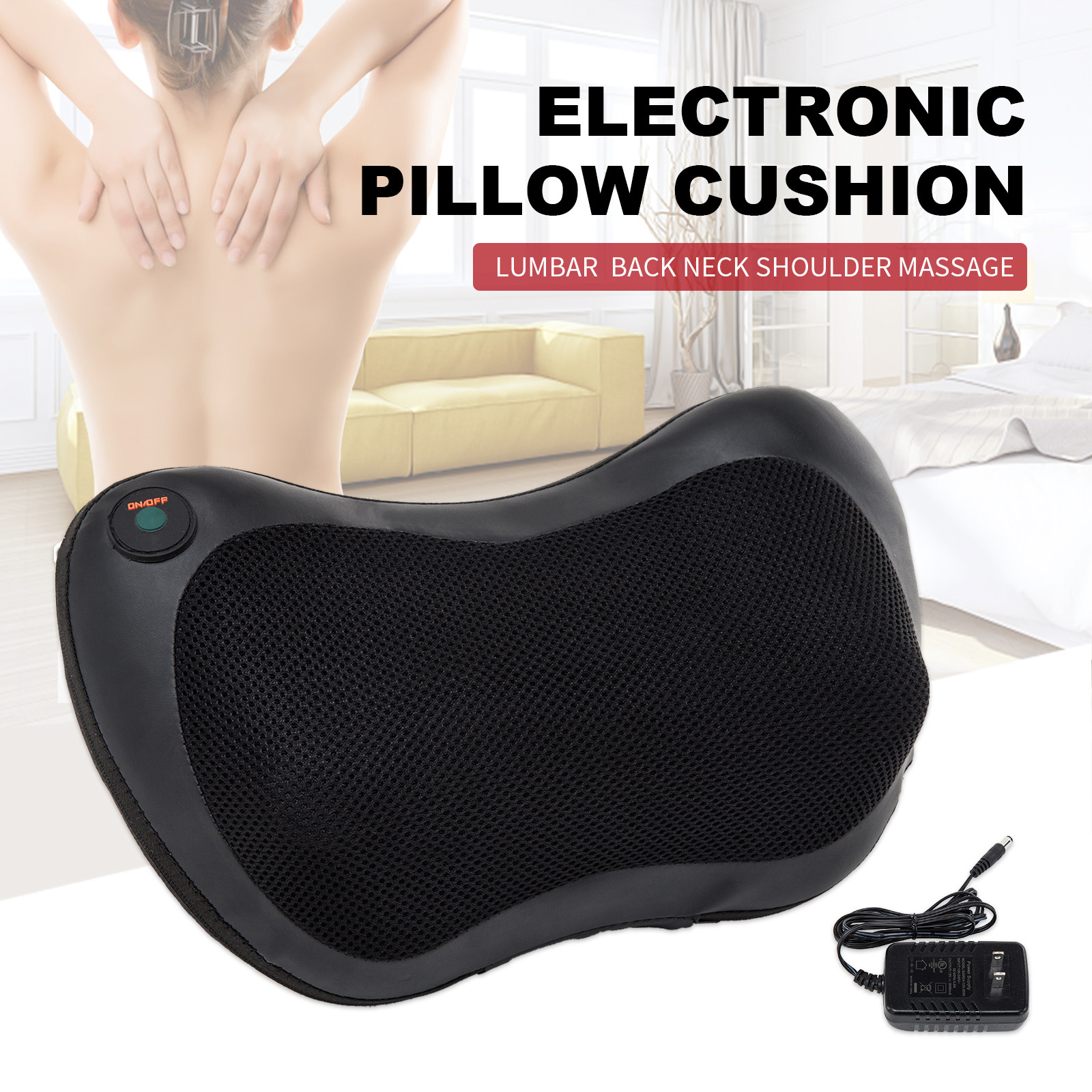 Kneading Massage Cushion Pillow Car Lumbar Relax Back Neck