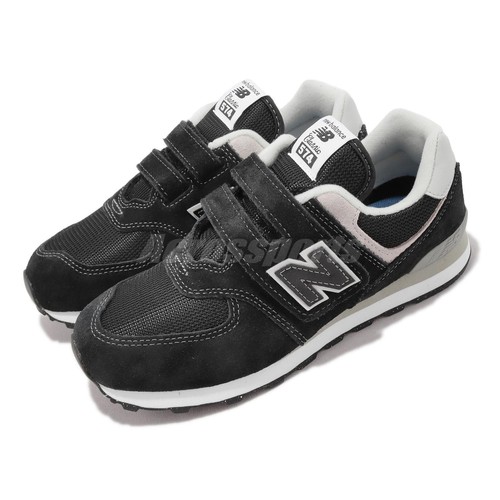 

New Balance 574 Wide NB Black Grey Strap Детская дошкольная повседневная обувь PV574EVB-W, Черный, 574 Wide