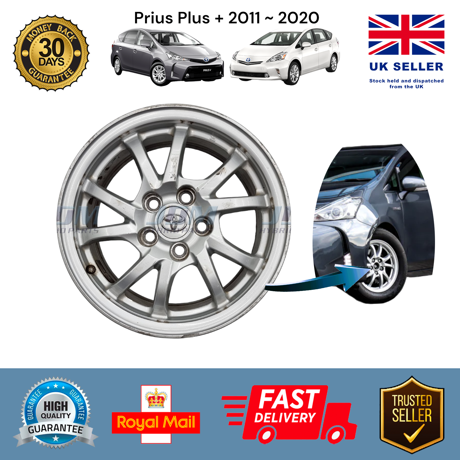 Genuine Toyota Prius Plus 1.8L Hybrid 2011~2019 Alloy Wheel