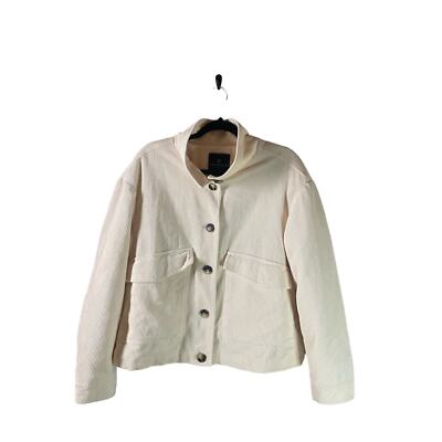 Bagatelle Women s 100% Cotton Coat Cream Corduroy Chunk Chore Lined Button Front