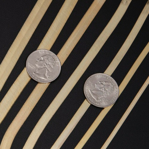 High Polished Herringbone Necklace Chain 10K Solid Yellow Gold All Sizes