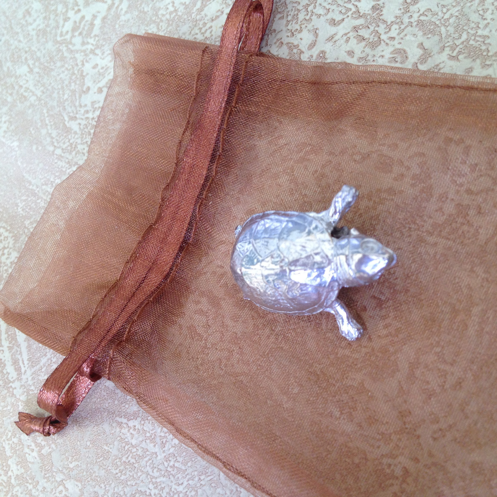 1 Pair Pewter Turtle Stud Earrings by Maurice Milleur Pewter Graphics Signed