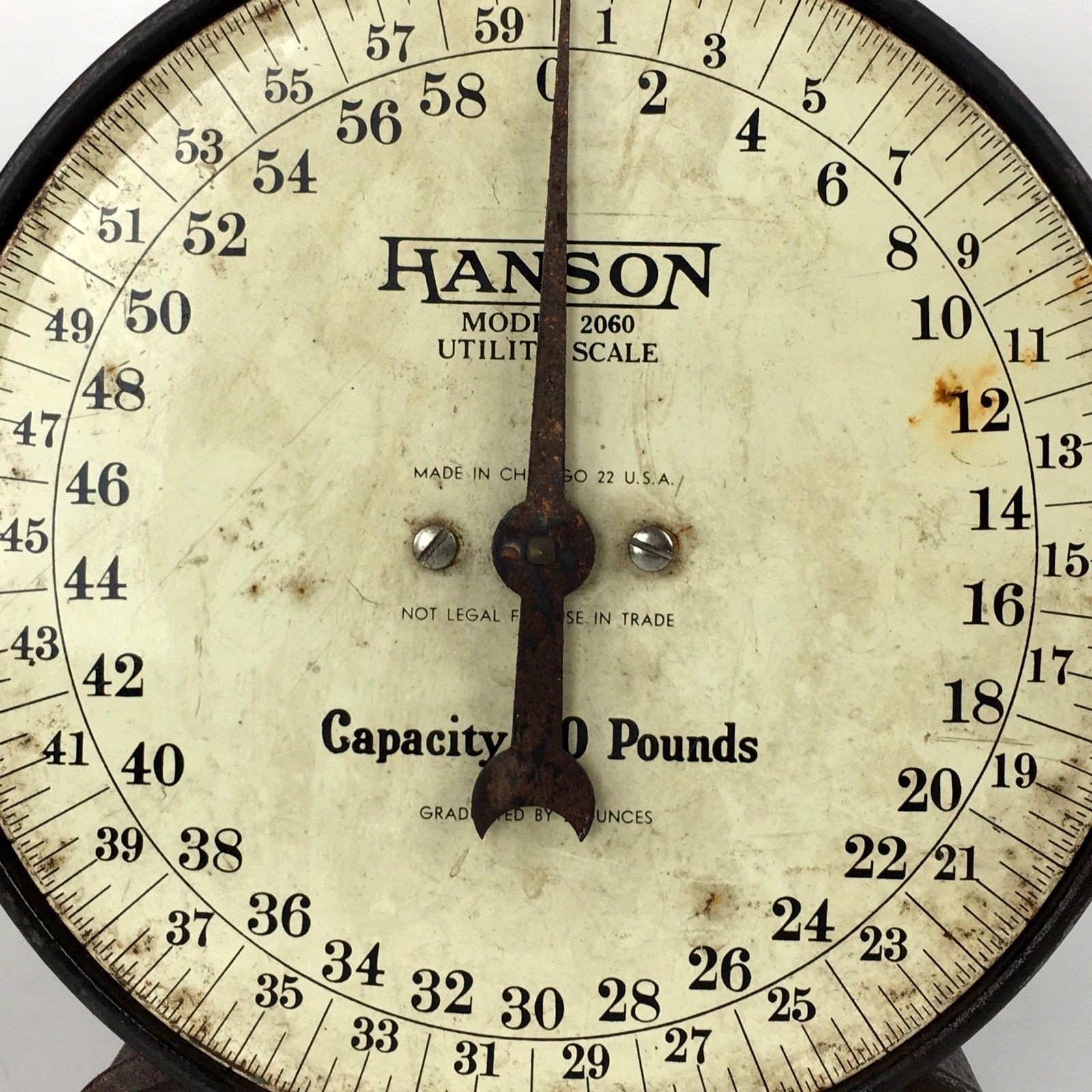 Hanson Scale Metal Model 2060 Utility 60lbs Chicago Decor Vintage Antique Gift