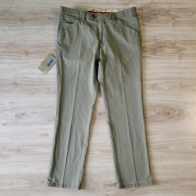 NWT Meyer men's Size W36/L30 Chicago Pants Trousers Classic fit Green Khaki