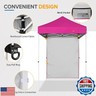 EAGLE PEAK Pop up Canopy 5x5, Outdoor Portable Canopy Tent with One Removable Sunwall, Carry Bag Included, Pink