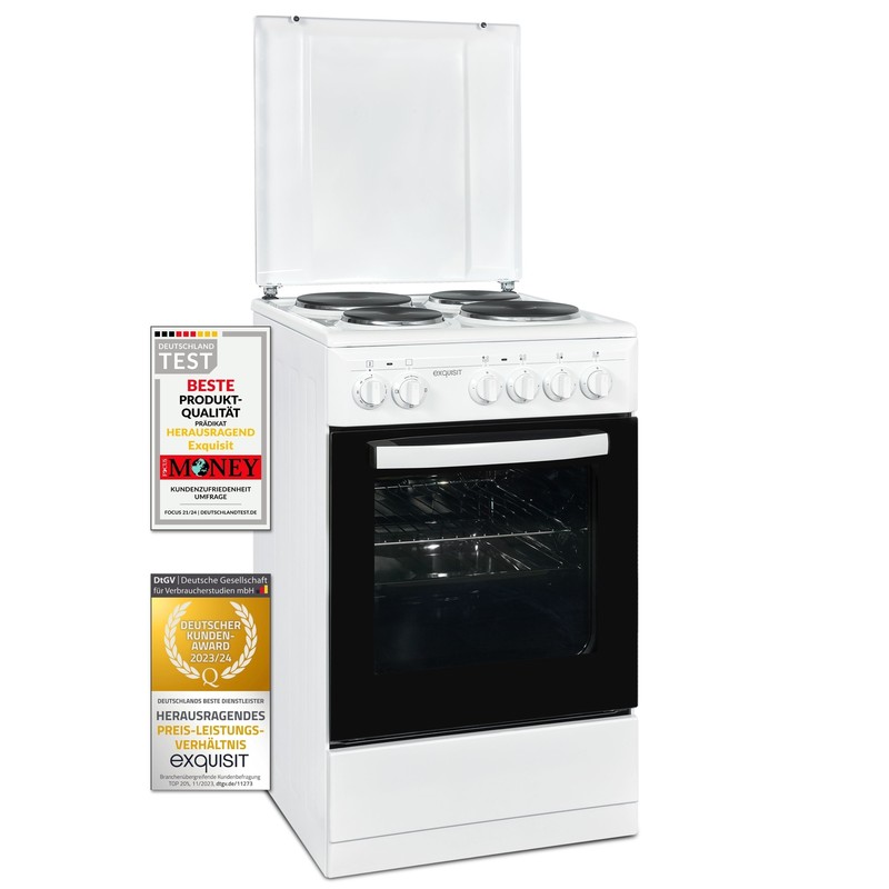 Exquisit Elektro-Standherd Eh9-3-090 Weiss | Eek: A | 3 Backprogramme | 48 Liter
