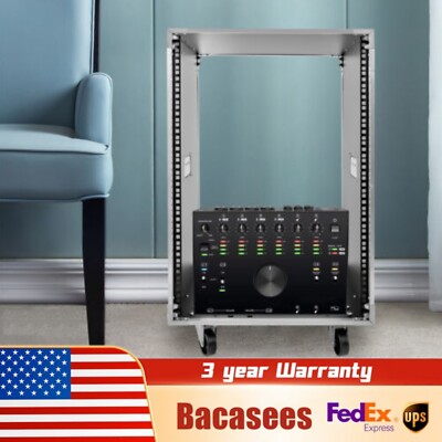 Rolling 16U Server Rack Open Frame Network Data Rack Audio Video Telecom Rack