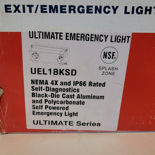 NOS COOPER UEL1BKSD Sure-Lites Exit/Emergency light IP66 Rated Nema 4X 120/277V