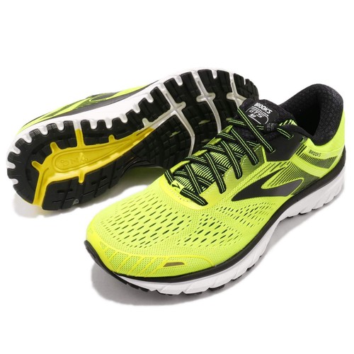 Pre-owned Brooks Mens Adrenaline Gts 18, Nightlife Sz_11_nightlife/nightlife/black In Yellow