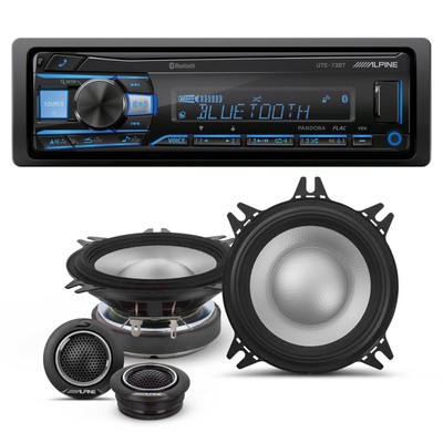 Alpine UTE-73BT Bluetooth Receiver + S2-S40C Type S 4'' Component Speakers Pair
